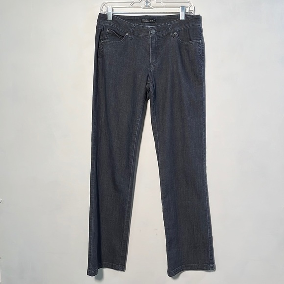 PRANA Jada Grey/Charcoal Demin 5 Pocket Straight Leg Organic Cotton Jean SZ 8/29 - Picture 2 of 16